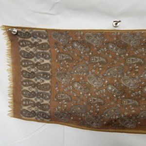 VINTAGE BROWN PAISLEY PRINT LADIES SCARF